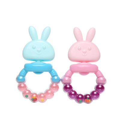 cartoon  rabbit baby teether with rattle