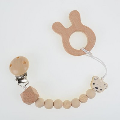 wooden pacifier clip