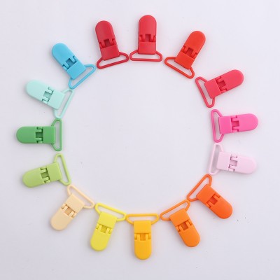 33 colors 25mm KAM brand plastic clips transparent pacifier clip soother holder for baby pacifier