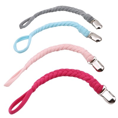 24 colors Pacifier Clips Chain Dummy Clip Pacifier Holder Braided Clip Nipple Holder Soother Chain For Infant Baby Feeding