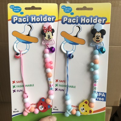 2019 new baby products   cartoon  pacifier clip with bell