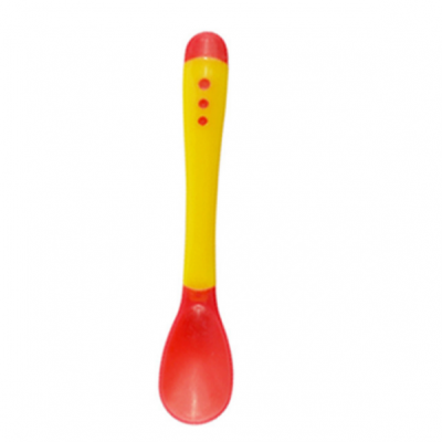 Heat sensing thermal baby feeding spoon &fork baby kids weaning silicone head tableware