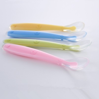 baby silicone spoon  baby feeding training spoon