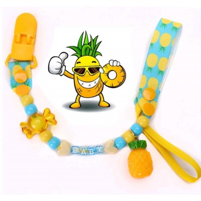 Cartoon Bell Pacifier Clip Chain  Baby Newborn Teether Pacifier Chain Teething Training Holder  BPA Free