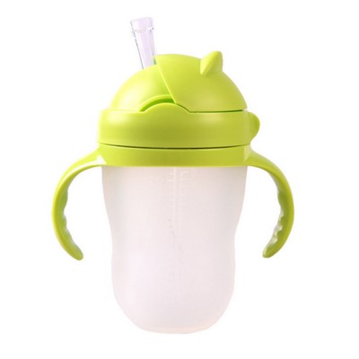 silicone baby bottle feeding baby water bottle with drinking straw