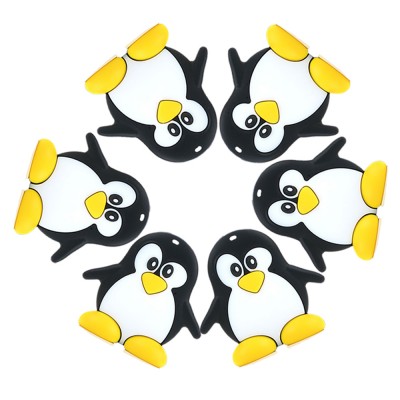 Silicone Cartoon Penguin Teether  BPA Free Teething Raccoon Cute Nursing Gift For Baby Silicone Beads Teething Toys