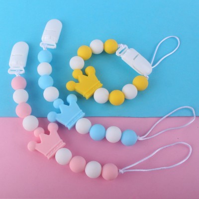 silicone pacifier clip     Baby Teether Eco-friendly Pacifier Clips Holder Chain